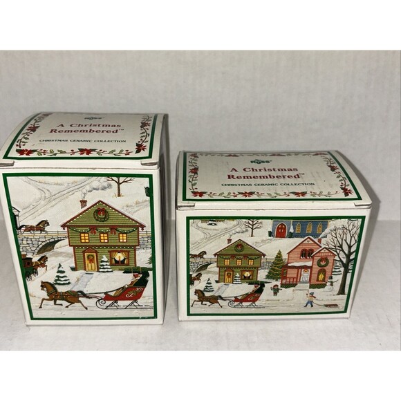 RUSS BERRIE AND CO VTG Creamer And Sugar Bowl w/ Lid “A Christmas Remembered” - Picture 2 of 16